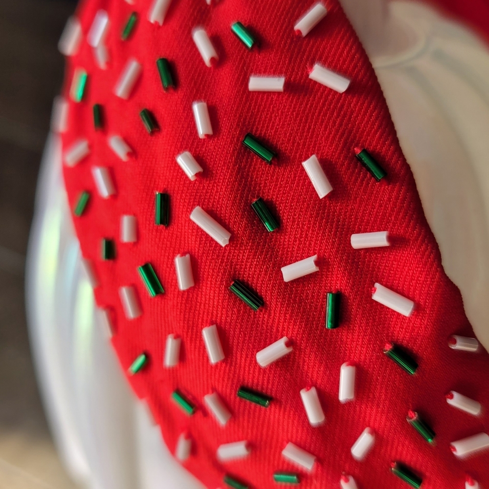 Holiday Sprinkles Beaded Headband in Red - Picture 4 of 5